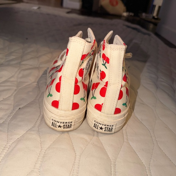 Converse White and Red Cherry Sneakers - Picture 3 of 5